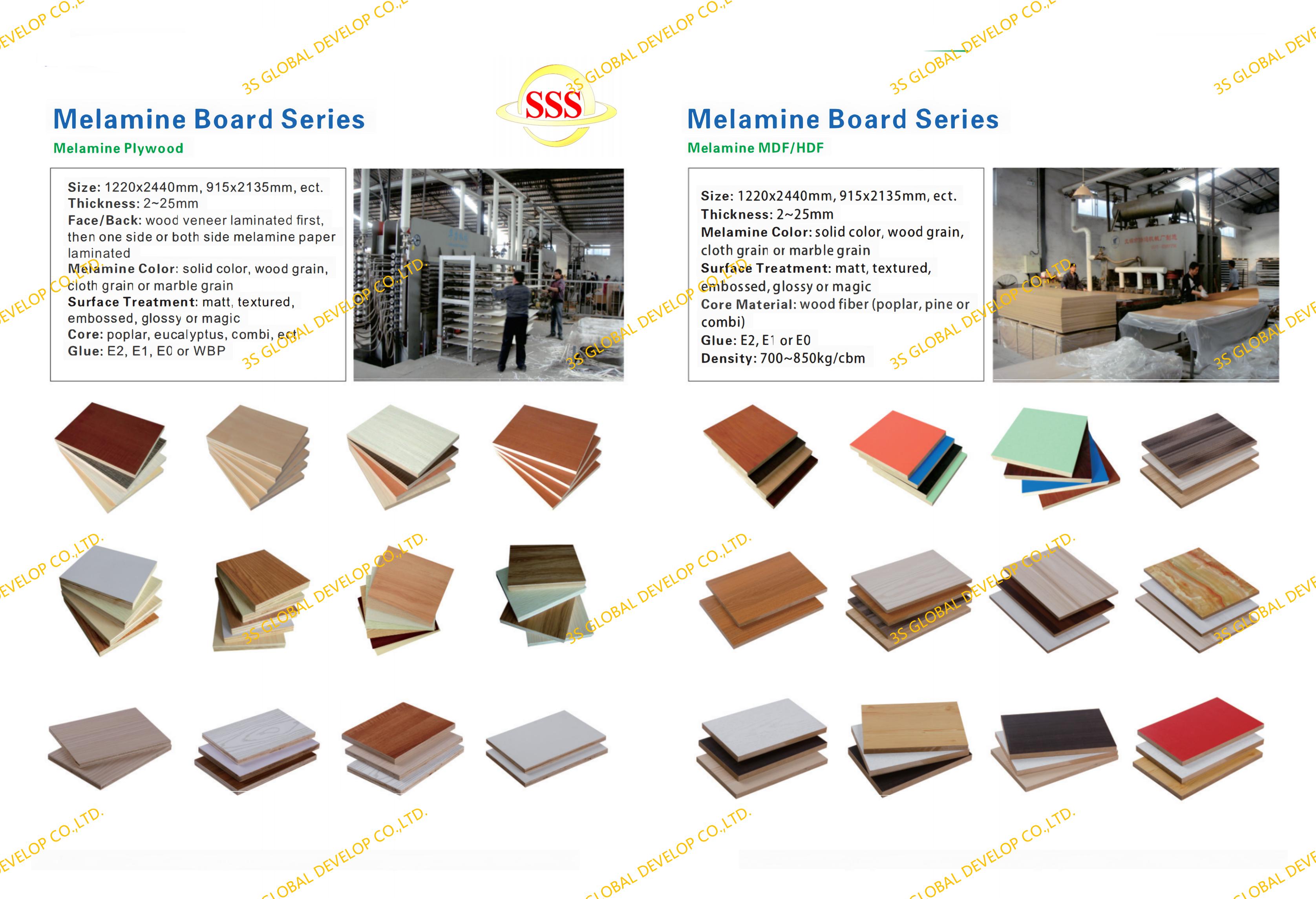 Melamine board, melamine plywood, melamine MDF/HDF