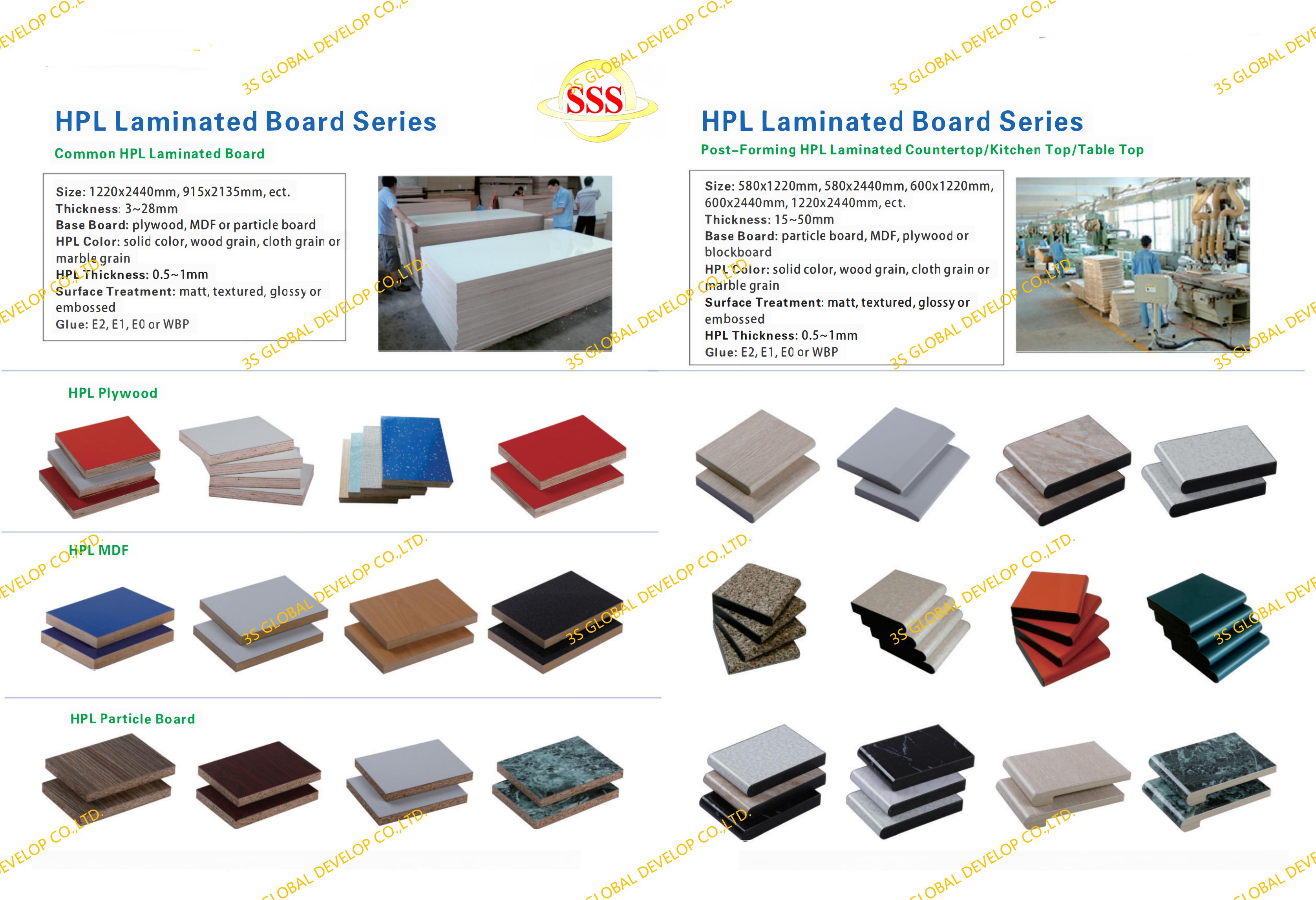 HPL Laminated board,Post-forming HPL laminated countertop/kitchen top/table top.